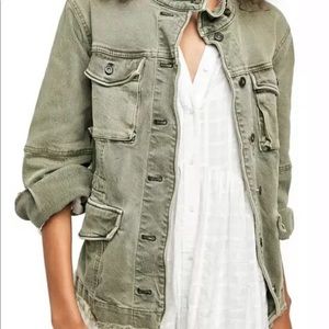 NWT Harley Army Green Stretch Denim Jacket